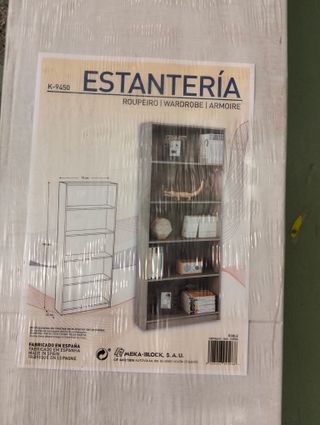 Estantería alta roble cortez 5 baldas 180×75×25 cm