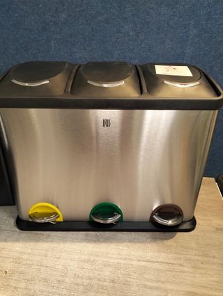 Cubo reciclaje 3 compartimientos 45 l iris