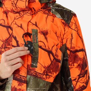 Chaqueta Caza Solognac 500 Mujer Camuflaje Flúor Silenciosa