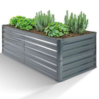 Arebos Cama elevada de Metal 180x90x59 cm Jardinera elevada