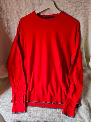 Jersey hombre talla L Milano rojo punto cuello red