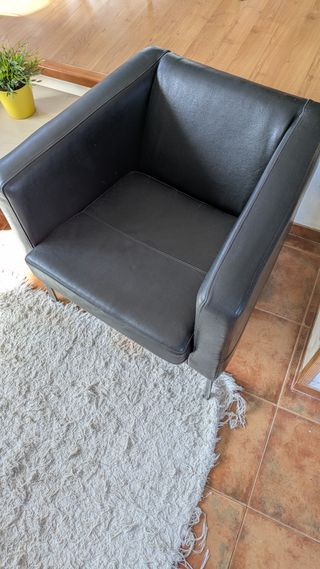 Sillón IKEA Klappsta Piel Negra