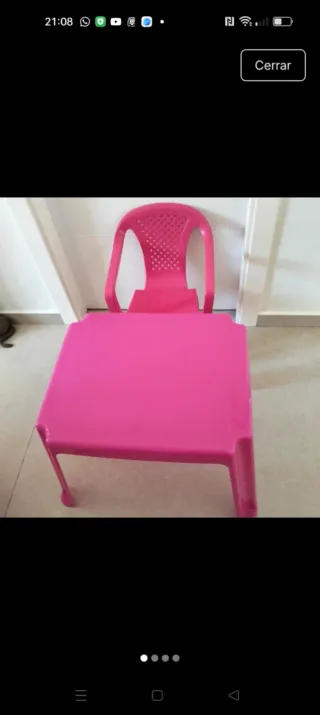 Mesa y silla infantil rosa