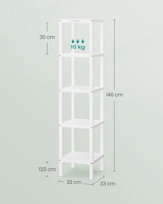Estantería Baño Bambú 5 Niveles 33×33×146 SONGMICS BCB055W01