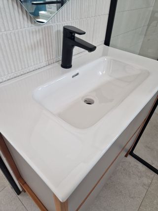 Mueble Baño ICON Madera Nogal Fondo Cotton 80cm