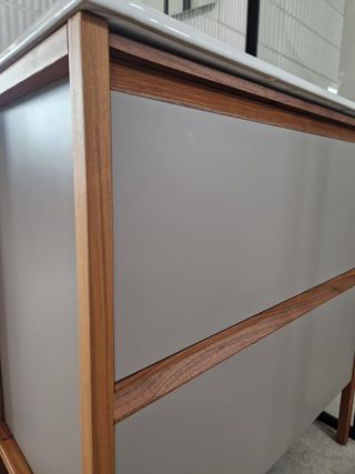 Mueble Baño ICON Madera Nogal Fondo Cotton 80cm