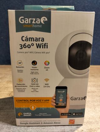 Garza Smart Cámara Inteligente de Vigilancia IP 720P HD Wifi 360º para Interior