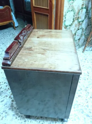 Mesita de Noche Madera y Metal