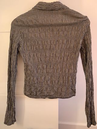 Camisa entallada cuadros manga larga