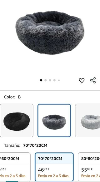 Cama redonda de felpa 70 cm para perro/gato