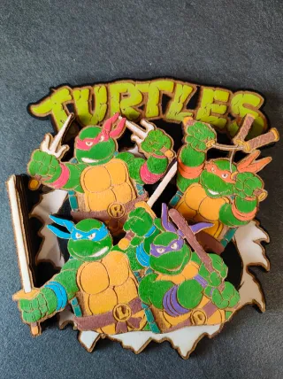 Quadretto Tartarughe Ninja in legno