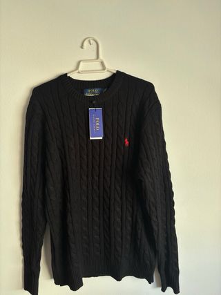 Jersey Polo Ralph Lauren Negro Logo Rojo