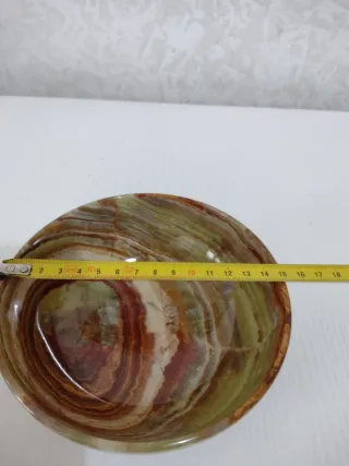 Ciotola in onice verde e multicolore