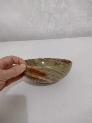 Ciotola in onice verde e multicolore