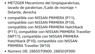 Cojinete limpiaparabrisas Metzger 2190160