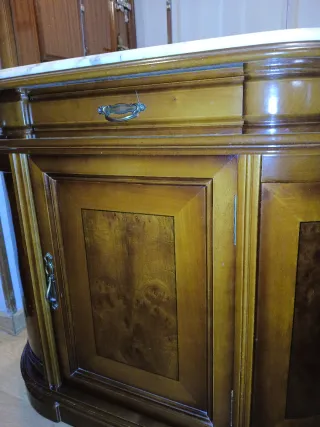 Mueble de entrada madera y mármol