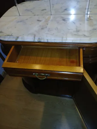 Mueble de entrada madera y mármol
