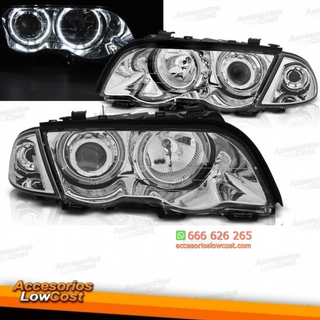 FAROS OJOS DE ANGEL LED BMW E46,98-01. COLOR  CRO