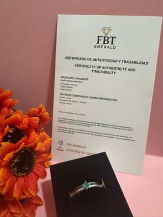 Anillo Plata 925 Esmeralda FBT EMERALD
