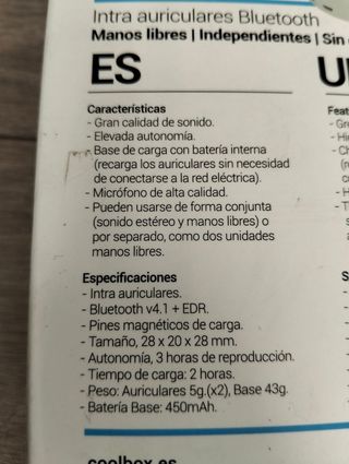 Auriculares CoolBox Mini CoolAir Bluetooth