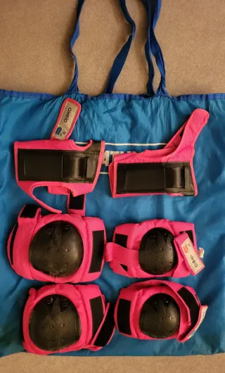 Protecciones patinaje/monopatín rosa Oxelo