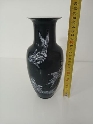 Vaso ceramica nero carpe ko Studio Kato Giapponese