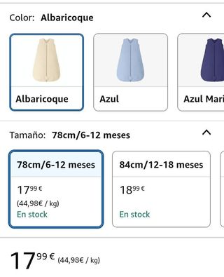 Saco De Dormir Bebe Invierno 6-12 Meses