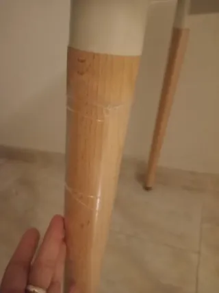 Mesa blanca madera pino