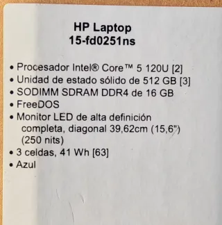 NUEVO HP Laptop 15 i5 120U 16GB RAM 512GB SSD