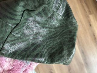 Borsa verde zebrata vera pelle