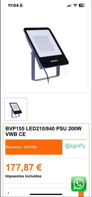 Foco LED Philips Negro y Blanco