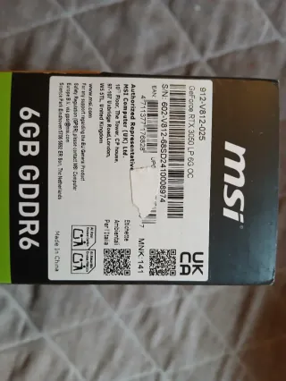 MSI RTX 3050 LP 6GB OC Tarjeta Gráfica