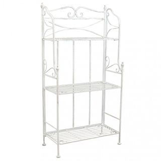 Scaffale Etagere 3 Ripiani Ferro Bianco Provenzale