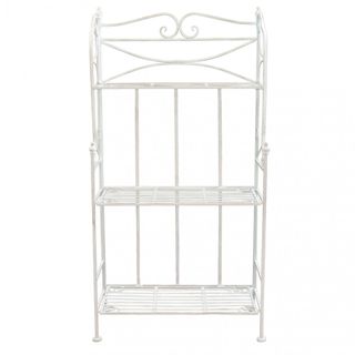 Scaffale Etagere 3 Ripiani Ferro Bianco Provenzale