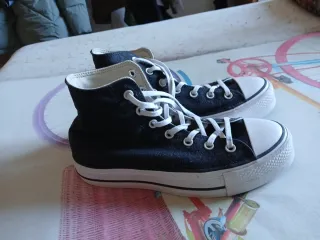 Converse Botas Negras Plataforma All Star.