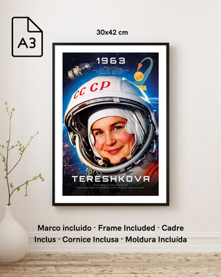 Cuadro Póster TERESHKOVA 1963 marco A3
