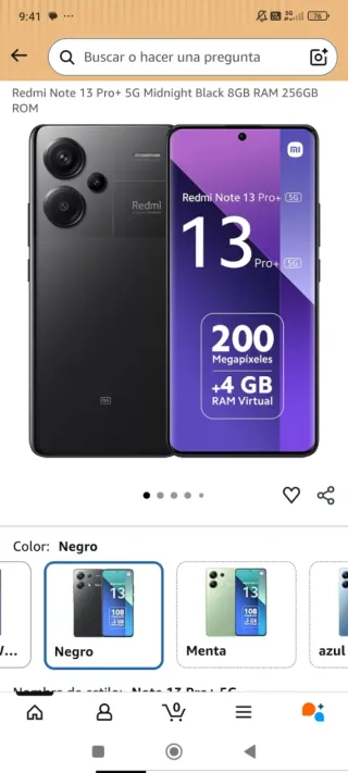 Redmi Note 13 Pro+ 5G Negro 256GB