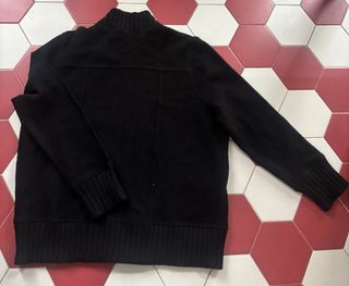 Cardigan Betty Barclay nero zip tasche. Pura lana