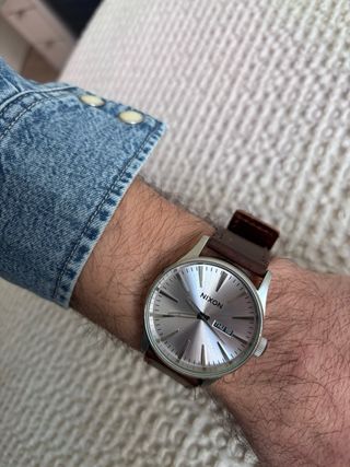 Reloj Nixon Plata y Marrón