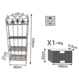 Scaffale Etagere 4 Ripiani Portapiante in Ferro