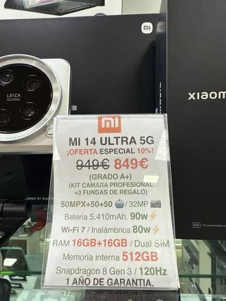 Xiaomi Mi 14 Ultra 5G 512GB Blanco + kit cámara