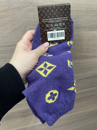 Calzini Louis Vuitton donna viola e oro, nuovi