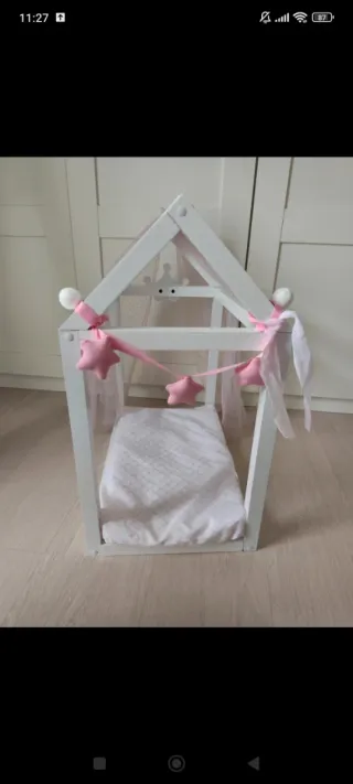 Cama casita de muñecas 55x30x55cm