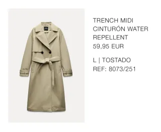 Gabardina Zara Beige