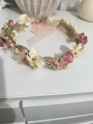 Diadema comunión flores secas