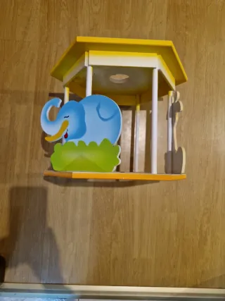 Lámpara infantil elefante azul y amarillo