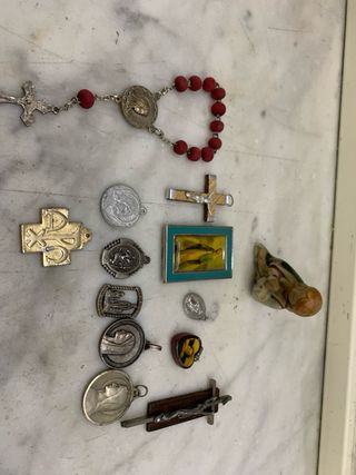 Lotto monete cartolline santini etc vintage