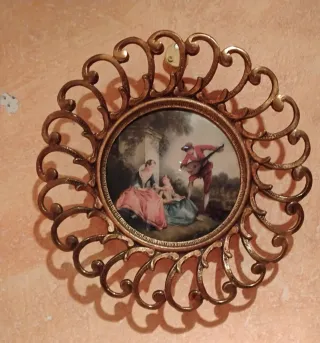 Pareja Cuadros Vintage Rococo Años 50