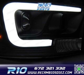 FAROS PARA DODGE RAM 06-08 LUZ DIURNA LED NEGRO