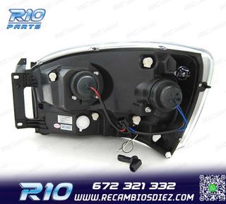 FAROS PARA DODGE RAM 06-08 LUZ DIURNA LED NEGRO